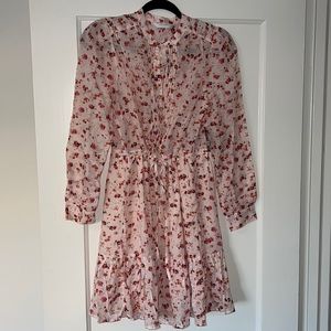 NWT Lucky Brand Pink Floral Long Sleeve Mini Dress - S and M available